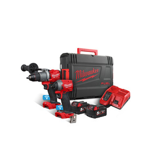 Milwaukee M18 ONEPP2A2-502X Comboset - Slagboormachine + Slagschroever - 18V - 5,0Ah