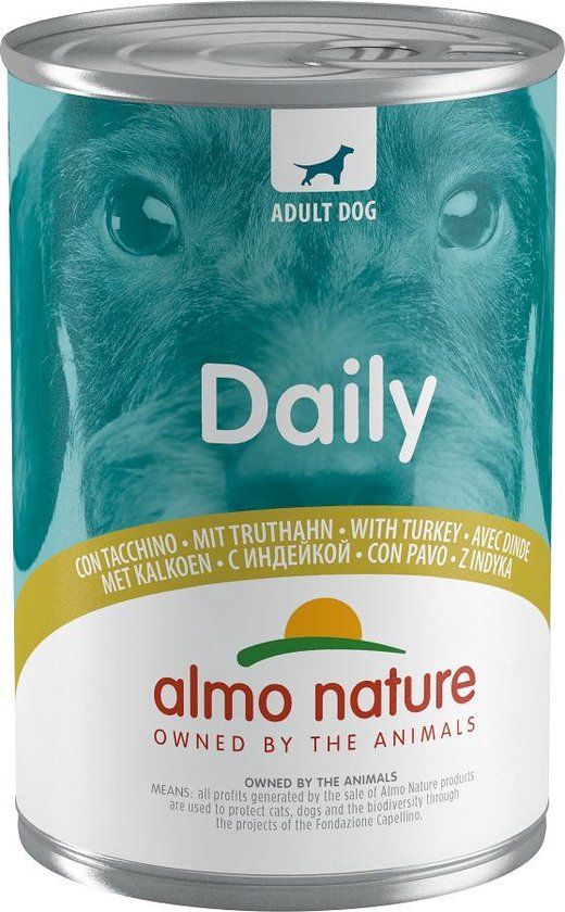 Almo Nature Daily Menu Natvoer voor Honden - Kalkoen - 24 x 400g