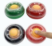 OEM Set van 4 vingerdoekjes, kunststof, rond, 80 x 43 mm, in verschillende kleuren