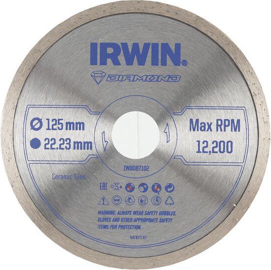 IRWIN Pro Performance diamantzaagblad 125mm - Natuursteen, Plexiglas, Steen
