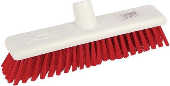 Jantex Zachte Hygiënische Bezem 30cm Rood DN830