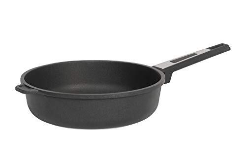 SKK 2361 titanium inductie, gietijzeren koekenpan ø 26 cm, anti-aanbaklaag pan, geschikt voor inductie, hoge rand, keramisch versterkt, met stevige greep, ovenbestendig, Made in Germany