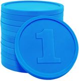 CombiCraft consumptiemunten getal 1 in blauw - verpakking 1000 stuks