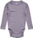 Hummel Baby romper met lange mouwen Solid Unisex Grijze rand Effen Lange mouw Wol Viscose 2-4 mnd