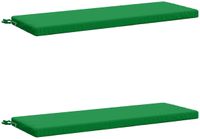 vidaXL Coussins de banc SOEST 2 pièces 100% Polyester Vert 100 x 40 x 5 cm