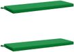 vidaXL Coussins de banc SOEST 2 pièces 100% Polyester Vert 100 x 40 x 5 cm