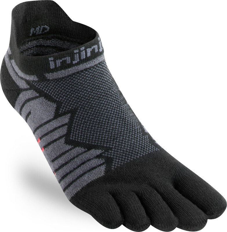 Injinji Ultra Run No-Show Hardloopsokken Heren grijs/zwart