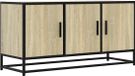 vidaXL Tv-meubel 100x35x50 cm bewerkt hout metaal sonoma eikenkleurig