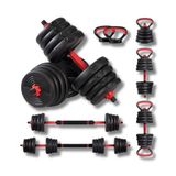 Ffitness Verstelbare Halterset Om Te Bouwen Tot Halterstang 6-In-1 Kettlebell Push-Up Stand Verschillende Gewichten Beschikbaar 10-40 Kg
