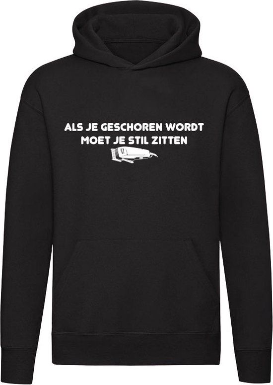 Sol's Unisex Hoodie - Als je geschoren wordt moet je stil zitten - Zwart - Maat M
