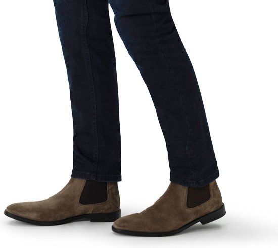 Manfield Heren Taupe Suède Chelsea Boots Maat 42