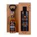Accentra MEN'S COLLECTION cadeauset van kraftpapier met badgel 150 ml en douchegel, flesopener in de vorm van een bierfles, berk en cedergeur, bruin