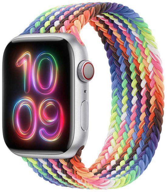 Apple Gevlochten solobandje voor de Apple Watch | 38/40/41/42 mm - Maat 8 - Pride Edition