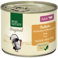 REAL NATURE Echte Natuur Origineel Natvoer Kat, Volwassen Kalkoen, wortelen en tarwekiemolie 6x200 g