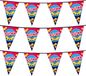 Boland Vlaggenlijn slinger met Disco Fever print - 3x - 600 cm - polyester - Seventies/eighties feest thema