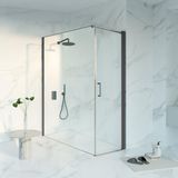 Fortifura Galeria Douchecabine - 60x180x200 - Profiel veiligheidsglas - antikalk - PVD - geborsteld gunmetal (antraciet)