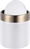 Relaxdays Tafelprullenbak - 1,5 l - wit-goud