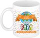 Bellatio Decorations Naam mok papa Alwin - wit - de beste - keramiek - 300 ml - Vaderdag - cadeau