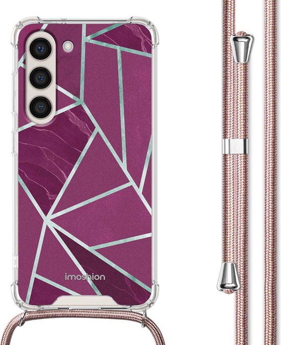 iMoshion Hoesje Samsung Galaxy S23 - Bordeaux Graphic - Met Koord