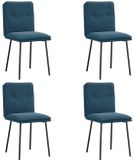 vidaXL Eetkamerstoelen 4 stuks fluweel blauw