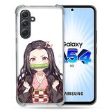 Cokitec Samsung Galaxy A54 5G Manga Demon Slayer Nezuko Beschermhoes van gehard glas