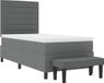 vidaXL Boxspringbed met kussen, donkergrijs, 90 x 190 cm, stof