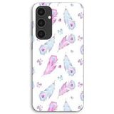 Maniacase Coque Pour Samsung Galaxy S25 FE Plumes et coeurs rose et bleu