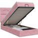 Prolenta Maison Exclusive Lit Ottoman exclusif avec matelas rose, dimensions 100 x 200 cm, revêtement en velours