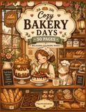 Cozy Bakery Days Adult Coloring Book