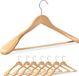 Merkloos Relaxdays houten kledinghangers - set van 8 - brede schouders - 45 cm breed - natuur
