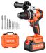 VEVOR Perceuse-visseuse à percussion sans fil 20V 12,7 mm 26000 IPM 500 tr/min/2.000 tr/min | Pour percer dans bois et métal et pour visser, batterie lithium-ion 4000 mAh et chargeur, avec mandrin tout métal, 90 Nm