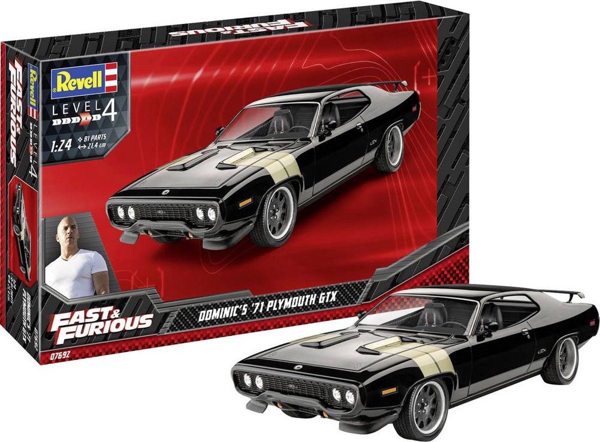 Revell 1:24 07692 Fast & Furious - Dominic's 1971 Plymouth GTX Car Plastic kit