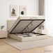 Maison Exclusive - Lit Ottoman avec matelas et éclairage LED, couleur crème, 140 x 190 cm, revêtement en tissu