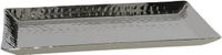 Plateau à bougies avec bord et relief - rectangle - métal - argent - 40 x 22,5 cm