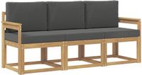 vidaXL Bank loungeset wit en antracietkleurig 4 zitplekken acacia hout