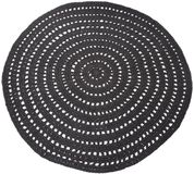 LABEL51 Tapis Tricoté Rond Noir 150x150 cm