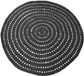 LABEL51 Tapis Tricoté Rond Noir 150x150 cm