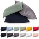 Blumtal - Set Van 2 Kussenslopen - Superzachte Premium Jersey Kussenhoes - 100% Katoen - 50 x 70 cm - Zwart