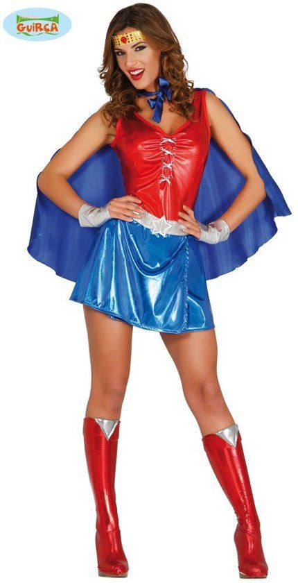Guirca Wonderwoman Kostuum Super Sterke Wonder Woman Vrouw Maat 38-40 Carnaval kostuum Verkleedkleding