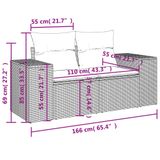 vidaXL 6-delige Loungeset met Kussens, Poly Rattan, Zwart
