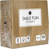 Spreektafels Table Fun Papieren Servetten 100 Stuks – Goud – 2-laags 33 cm