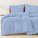 TRANKIELO® - Housse de couette 4 pièces 135x200 cm - Bleu - 100% microfibre - certifié