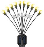 Lampes solaires de jardin, set de 6, avec 10 LED, lampe anti-mouches, lumière blanc chaud