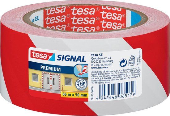 tesa Signaal markeringsplakband Premium - 66 m x 5 cm - Rood