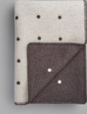 Røros Plaid en laine - Noir/Blanc - Motif à pois - 200x135