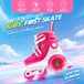 Patin à roulettes pour enfants - Patins à roulettes réglables à double roue - Roues lumineuses - Doublure respirante - Équipement de protection inclus - Taille 27–30 - Rose