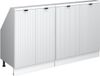 Vicco R-Line Meuble de cuisine pour mur incliné – 140 cm Set de 2 Blanc ondulé