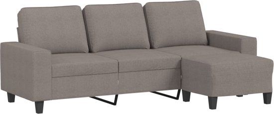 vidaXL Driezitsbank met voetenbank 180 cm stof taupe