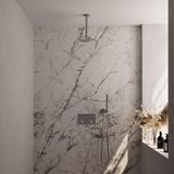 Brauer Brushed Edition Thermostatische Regendoucheset Inbouw - Hoofddouche 20 cm - Met Drukknoppen - Handdouche Staaf - Doucheslang - Wandaansluitbocht - Rvs