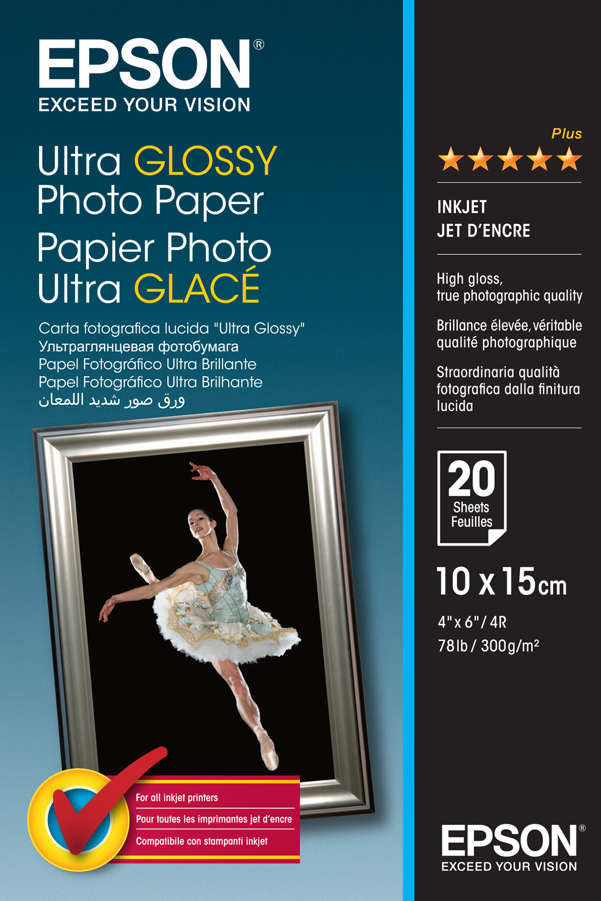 Epson Ultra Glossy Photo Paper - 10x15cm - 20 Sheets - C13S041926